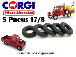 Les 5 Pneus Corgi-Toys 17/8 noirs pour vos voitures miniatures Corgi