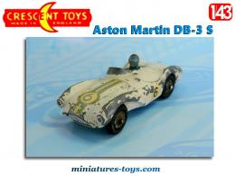 La DB 3 S Aston Martin blanche en miniature de Crescent Toys au 1/43e