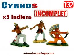 Un lot de 3 indiens par Cyrnos en figurine au 1/32e incomplets