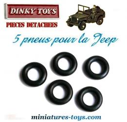 Lot de 5 pneus Dinky Toys 15/8 noirs et lisses pour votre Jeep Dinky miniature