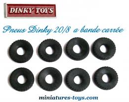 8 Pneus Dinky Toys 20/8 noirs a bande carrée pour vos camions Dinky