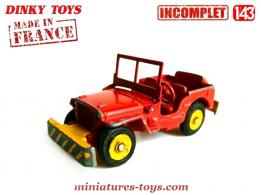 La Jeep de dépannage miniature de Dinky Toys France incomplète au 1/43e
