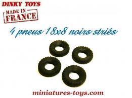 Lot de 4 pneus Dinky Toys 18/8 noirs et striés pour vos miniatures Dinky