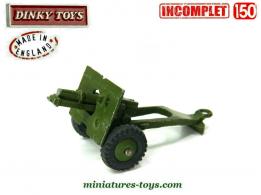 Le canon de 25 livres en miniature de Dinky Toys England au 1/50e incomplet