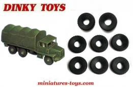 8 Pneus Dinky Toys 20/8 noirs a bande carrée pour Berliet GBC Gazelle Dinky