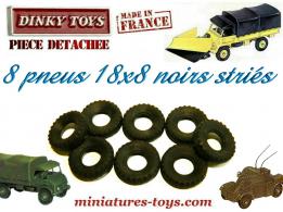 Lot de 8 Pneus Dinky Toys 18/8 noirs et striés pour vos miniatures Dinky