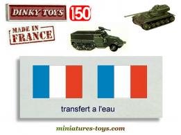La planche de 2 drapeaux français pour les miniatures militaires Dinky au 1/50e