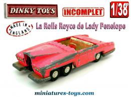 La Rolls Royce rose de Lady Penelope en miniature Dinky au 1/38e incomplète
