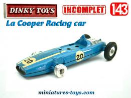 La Cooper Racing car miniature Dinky Toys England au 1/43e incomplète