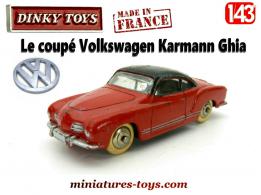 Le coupé Volkswagen Karmann Ghia miniature de Dinky Toys France au 1/43e