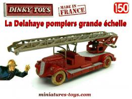 La Delahaye pompiers grande échelle miniature de Dinky Toys au 1/50e 