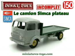 Le camion Simca cargo miroitier en miniature de Dinky Toys au 1/50e incomplet
