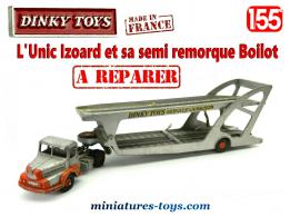 L'Unic Izoard et sa semi remorque porte autos Dinky au 1/55e à réparer