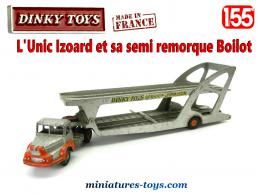 Le tracteur Unic Izoard et sa semi remorque porte voitures Dinky au 1/55e