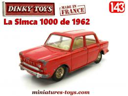 La Simca 1000 de 1962 rouge en miniature Dinky Toys au 1/43e