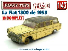 La Fiat 1800 familiale miniature par Dinky Toys au 1/43e incomplète