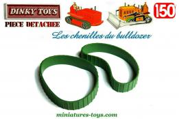 Les 2 chenilles vertes du Bulldozer miniature Blaw Knox Dinky Toys