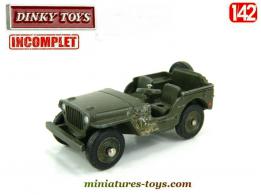 La Jeep Willys Hotchkiss miniature de Dinky Toys France au 1/42e incomplète