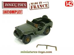 La Jeep Willys Hotchkiss miniature de Dinky Toys France au 1/42e incomplète