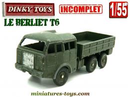Le Berliet T6 6x6 militaire miniature de Dinky Toys France au 1/55e incomplet