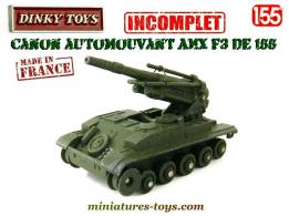 Le canon automoteur 155 sur châssis AMX13 de Dinky Toys au 1/55e incomplet