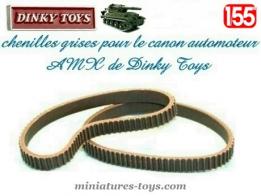 Les deux chenilles grises pour le canon automoteur 155 ABS Dinky Toys au 1/55e
