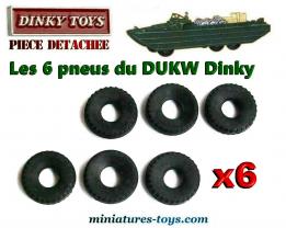 Les 6 Pneus Dinky Toys 20/8 noirs pour le Dukw et les camions militaires Dinky