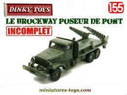 Le camion Brockway poseur de pont de Dinky Toys France au 1/55e incomplet