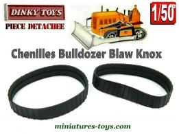 Les 2 chenilles noires du Bulldozer miniature Blaw Knox Dinky Toys