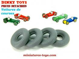 4 pneus Dinky Toys 20/7 gris pour voitures de courses Dinky GB Racing au 1/43e
