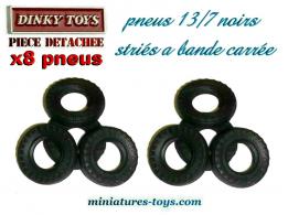 8 pneus Dinky Toys 13/7 noirs et striés pour vos voitures miniatures Dinky