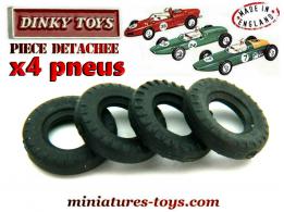 4 pneus Dinky Toys 13/7 noirs des voitures de courses miniatures Dinky GB