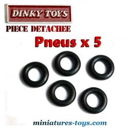 Lot de 5 pneus Dinky Toys 15/8 noirs et lisses pour vos miniatures Dinky Toys