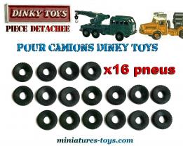 16 Pneus Dinky Toys 20/8 noirs a bande carrée pour vos camions Dinky Toys
