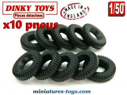 10 pneus Dinky Toys 21/8 noirs Heavy Duty pour Miniatures Dinky au 1/43e