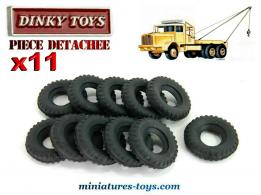 11 Pneus Dinky Toys 27/12 noirs pour le Berliet GBO saharien Dinky