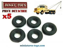 5 Pneus Dinky Toys 27/12 noirs pour le Berliet GBO saharien Dinky