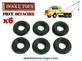 6 Pneus Dinky Toys 27/12 noirs pour le Berliet GBO saharien Dinky