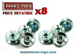 Lot de 8 roues concaves métal pour miniatures Dinky Toys
