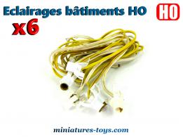 Un lot de six éclairages pour bâtiments miniatures au HO H0