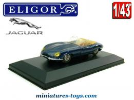 La Jaguar type E roadster 1964 décapotable bleue en miniature Eligor au 1/43e