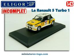 La Renault 5 Turbo 1 Tour de Corse miniature par Eligor au 1/43e incomplète