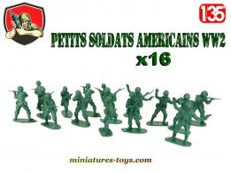 Un lot de 16 petits soldats américains de la seconde guerre mondiale au 1/35e