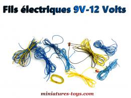 Un ensemble de 9 rouleaux de fil électrique pour alimentations diverses de trains