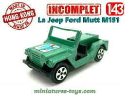 La Jeep Ford Mutt M151 en voiture miniature taille crayon au 1/43e incomplète
