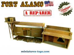 Le fort Alamo miniature en isorel et bois pour Cow-boys miniatures a restaurer