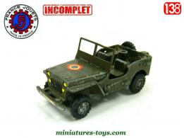 La Jeep Willys militaire en miniature de France Jouets au 1/38e incomplète