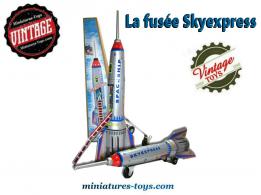 La fusée spatiale Skyexpress miniature style jouet ancien en métal Tin Toys