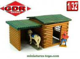 La maison avec écurie bois western du Fort Texas en miniature par GDR au 1/32e