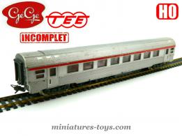 La voiture voyageurs Inox du Trans Europ Express en miniature Gégé au HO H0